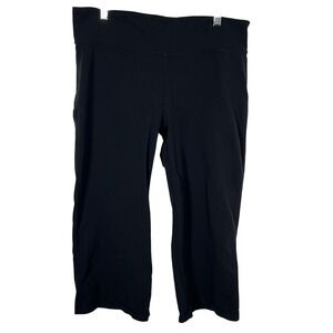 Y2K Lululemon Yoga Black Capri Leggings Back Zip Pocket Mid Rise No Size Tag